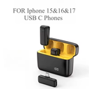 Micrófono inalámbrico para teléfono, con cancelación de ruido en vivo, Clip doble, grabación Lavalier, 2,4 Ghz, USB TIPO-C, 7 en 1