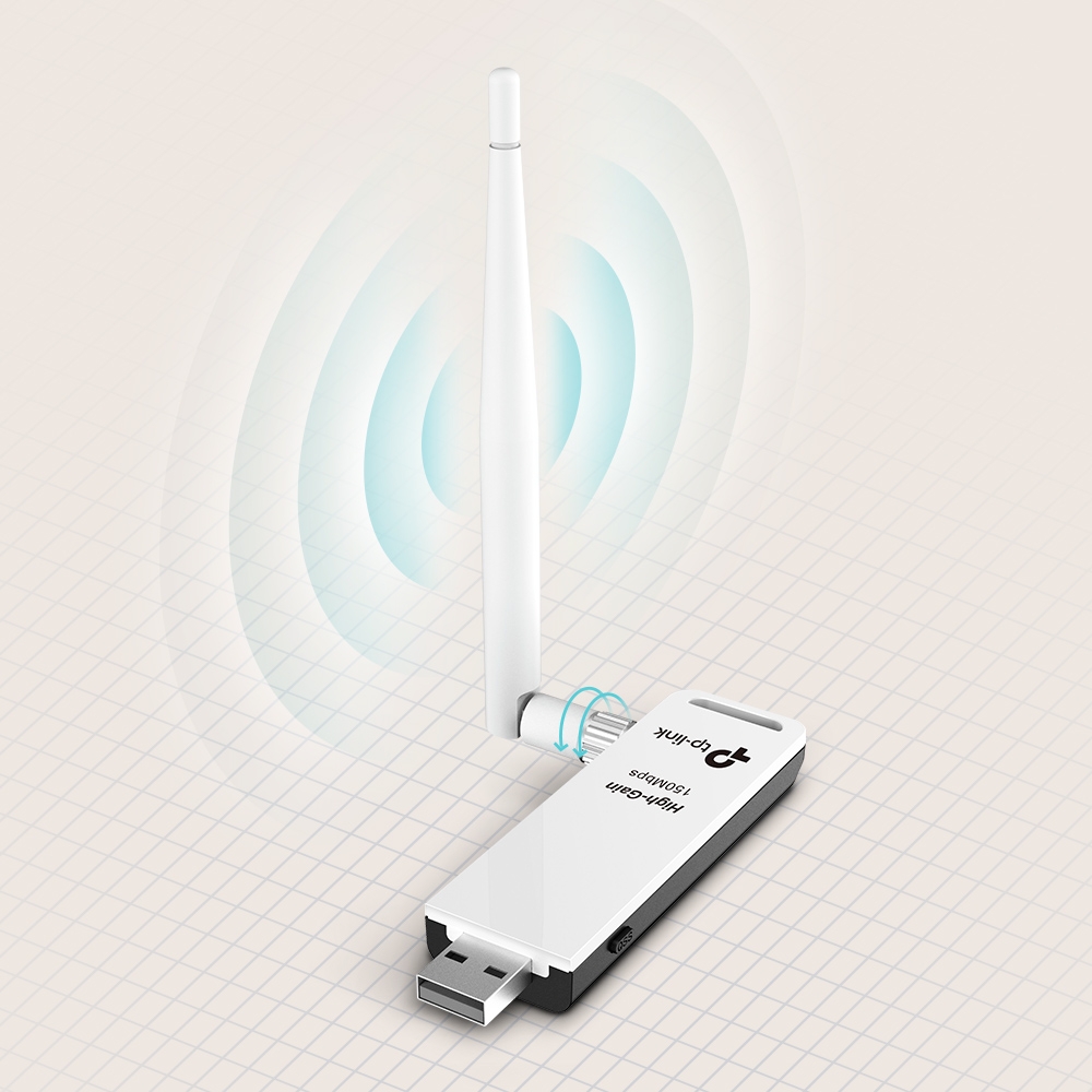 Adaptador TP-Link TL-WN722N USB Inalambrico. 