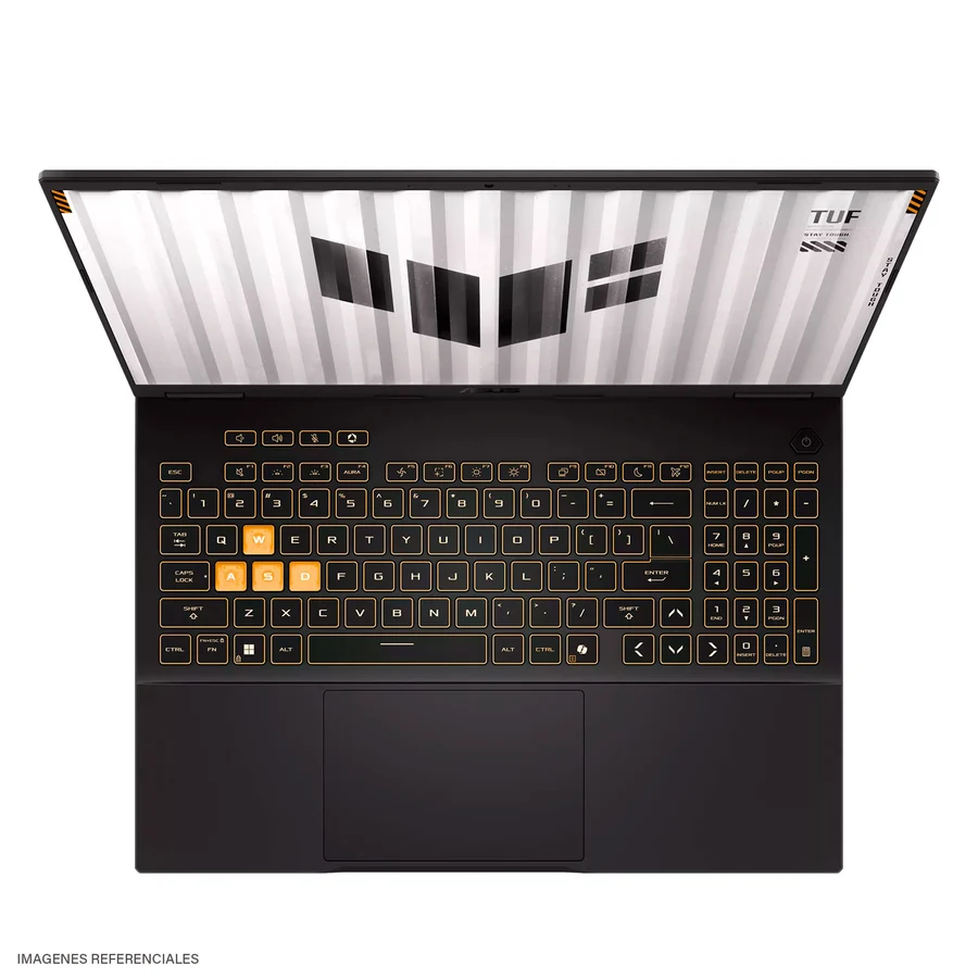 Laptop ASUS TUF F16 FX608JMR-RV197, 16" FHD IPS, Intel Core i7-14650HX hasta 5.2GHz, Ram 16GB DDR5, Disco SSD 1TB, RTX 5060 8GB, FreeDos, Incluye Mochila y Mouse.