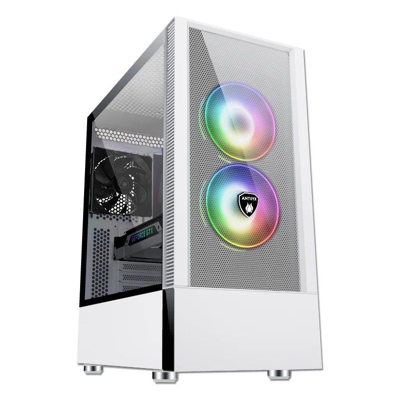 Case Antryx RX-460 Mesh Blanco Usb 3.0 Fan X3, Vidrio Templado.