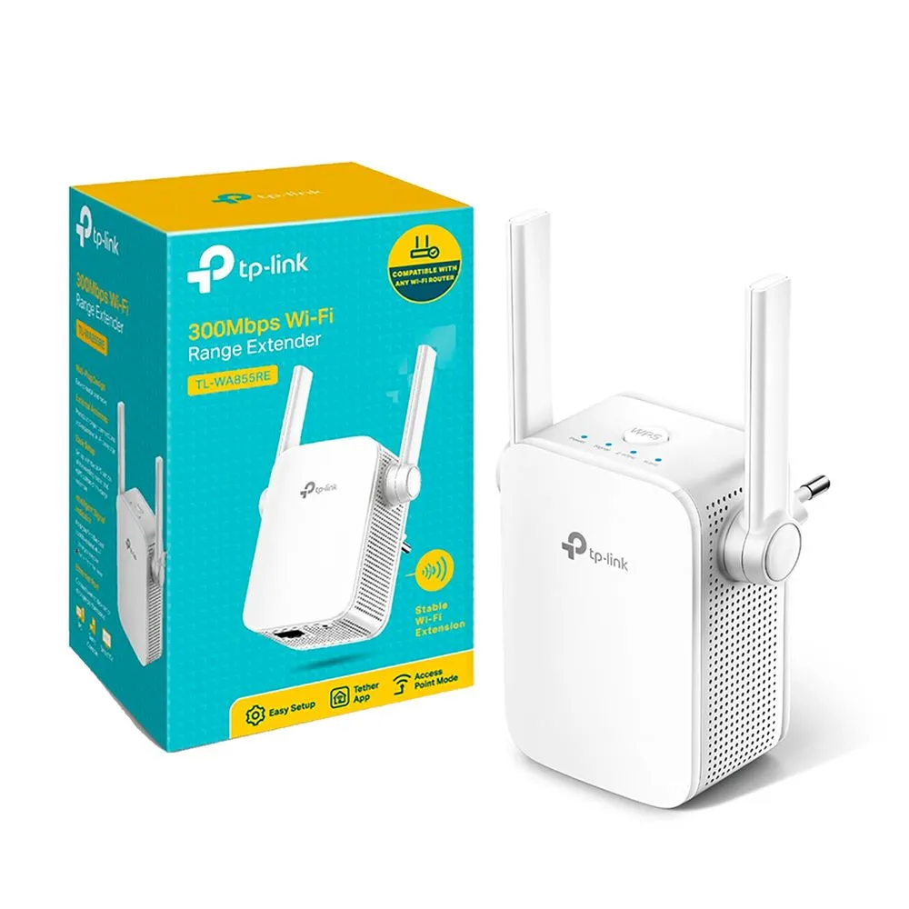 Extensor Repetidor TP-Link TL-WA855RE 300Mbps Mini Wireless N Range  Wi-Fi - 100Mb LAN