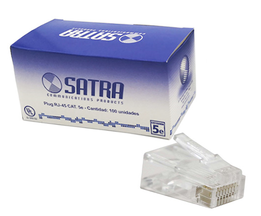 Conector Plug RJ45 CAT5E, Satra xCAJA.