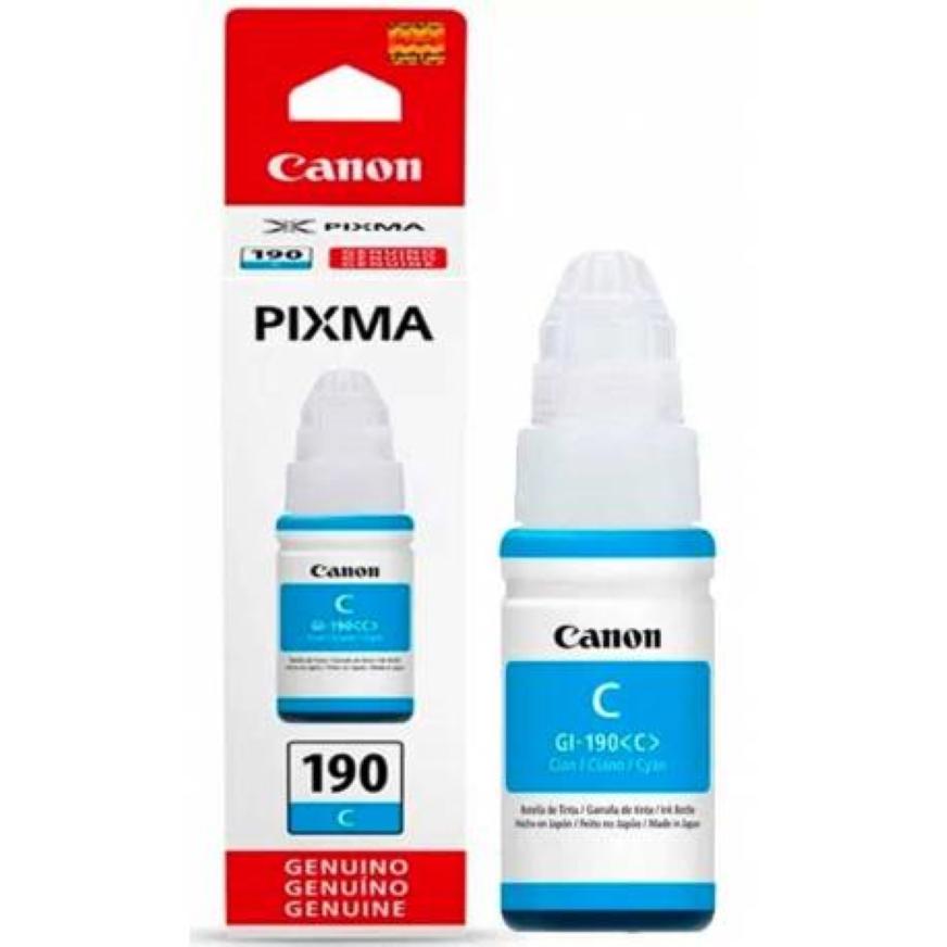 Tinta Canon GI-190C, Cian 70ml, Caja.