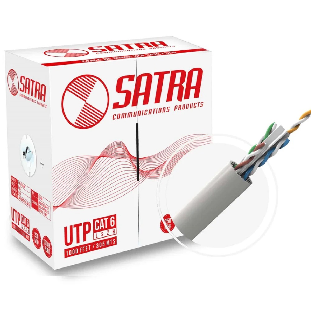 Cable de Red Satra Cat6 UTP-LSZH-1 24AWG, x Metro.
