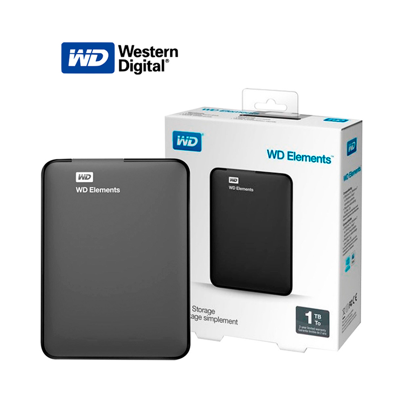 Disco Duro Externo Western Digital Elements Portable, 1 Tb, Usb 3.0, Negro.