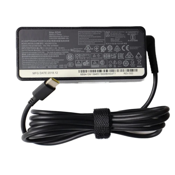 Cargador Premium LENOVO LE 20V 3.25A 65W Tipo-C Rectangular