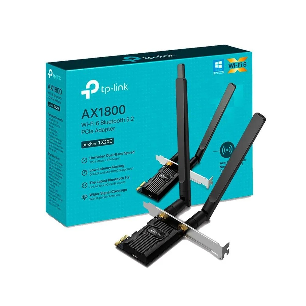 Tarjeta de Red Inalambrico TP-Link Archer TX20E Wifi / Bluetooth 1800 Mbit/s