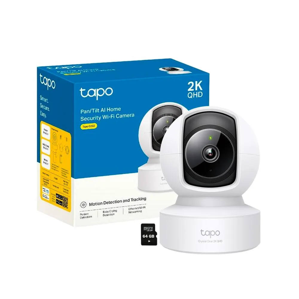 Camara de seguridad TP-LINK TAPO C222 WIFI 4MP 2K+ 360º PT