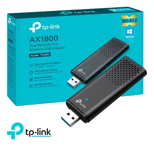 Adaptador USB TP-LINK ARCHER TX20U WiFi6 AX1800 doble banda PARA COMPUTADORA CON CODIGO: 740880370332