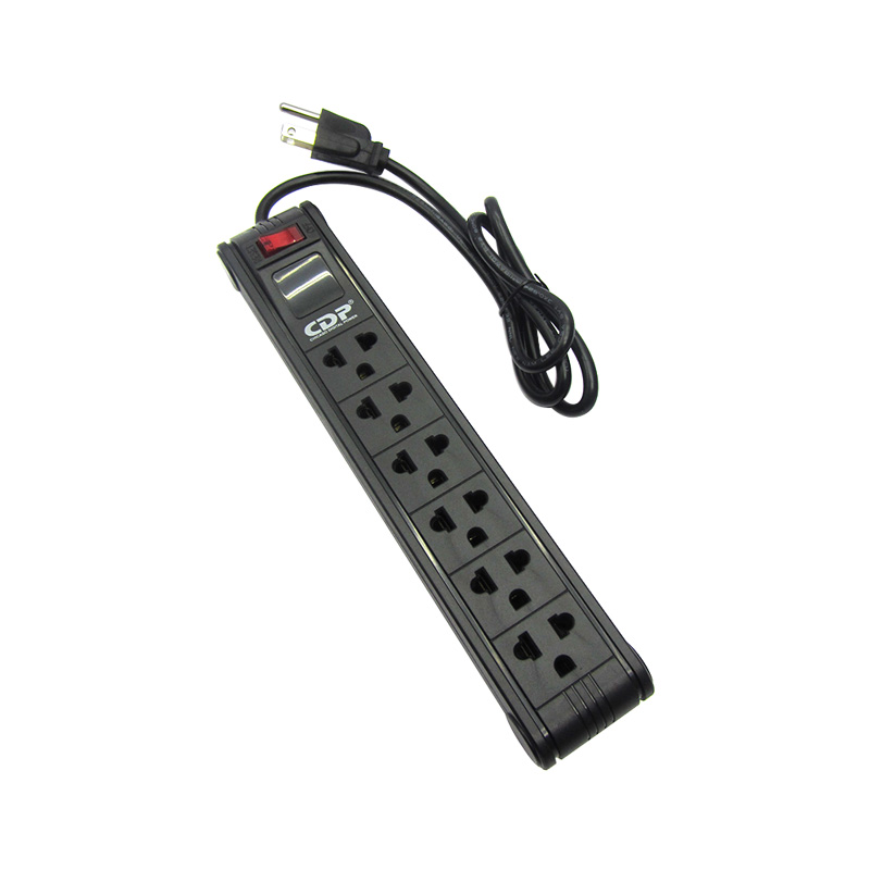 Supresor de Picos CDP R-PS6, 210V - 250V, 15 Amps, 6 salidas NEMA 5-15, On/Off Switch.