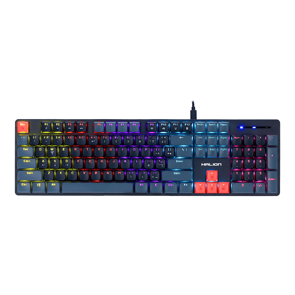 Teclado Mecanico Halion Drogo BK HA-K947G Rainbow SWITCH RED