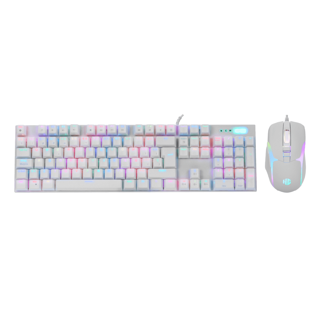 Kit Teclado Mecanico Y Mouse Gamer Halion Damon SW Red HA-863C White