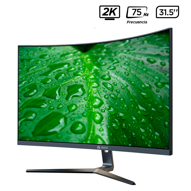 Monitor Teros TE-3251S, 31.5" 2K QHD VA, Curvo, 75 Hz, 1 ms, HDMI, DP, USB