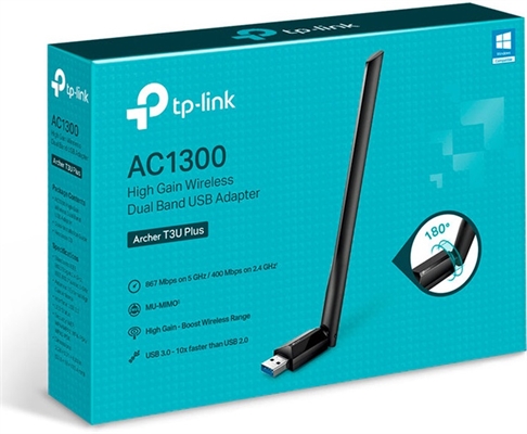 Adaptador USB Wireless TP-Link Archer T3U Plus Dual Band AC1300