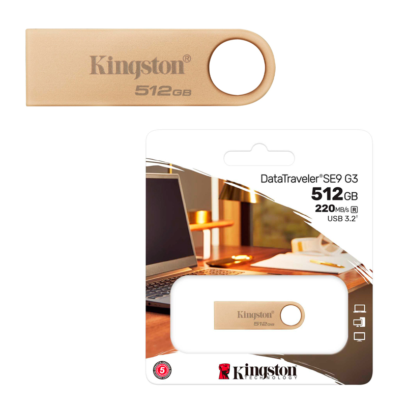 Memoria Flash USB Kingston DataTraveler SE9 G3, 512GB, USB 3.2 Gen 1 (Tipo-A)