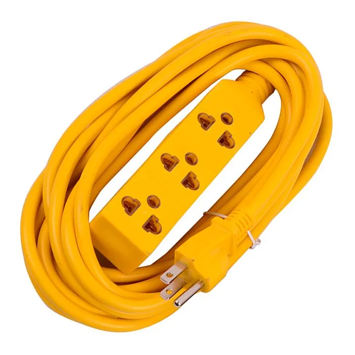 Extension de Corriente 220V 3 Tomas 5M Amarillo