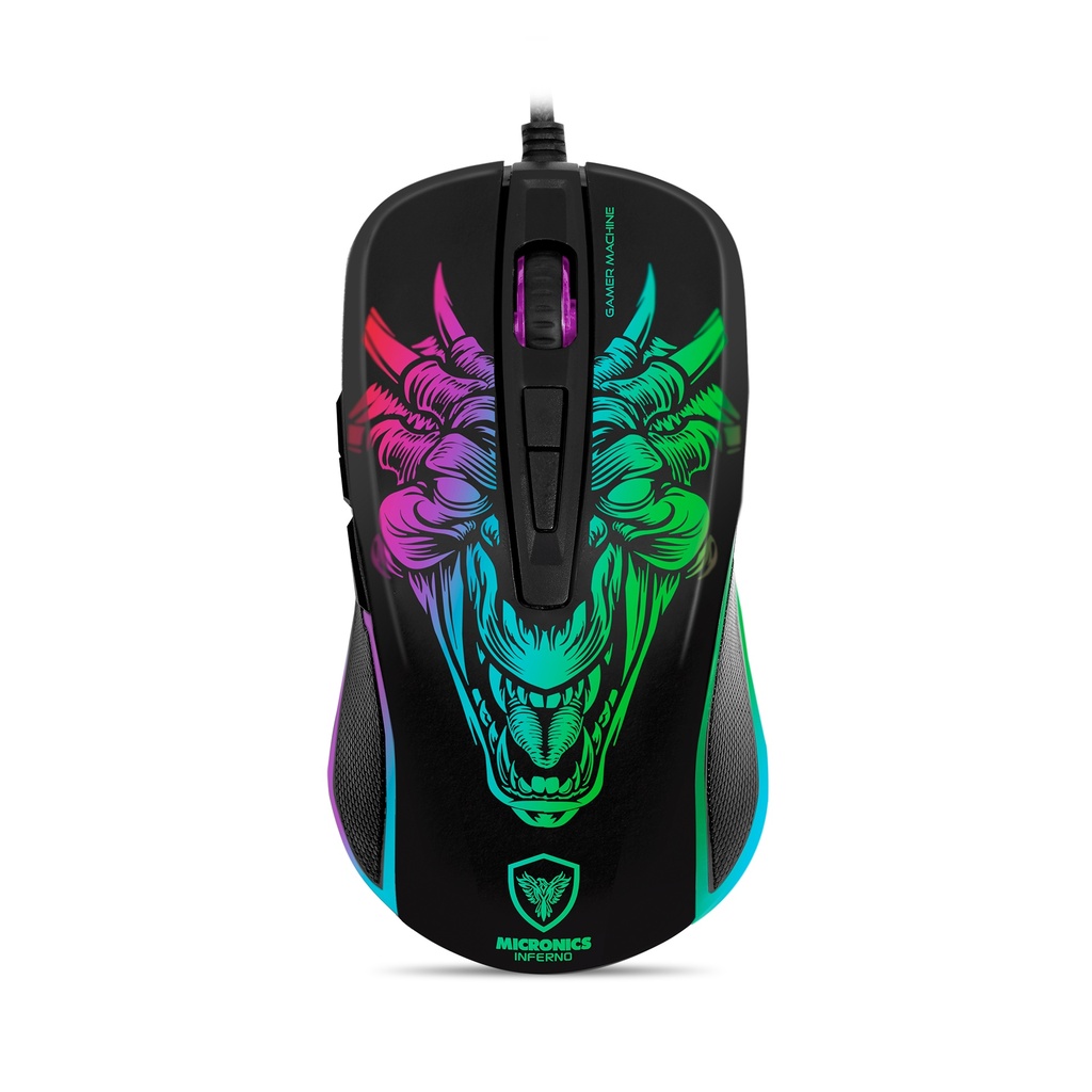 Mouse Gamer Micronics Inferno MIC M816 USB, RGB, Running 7b 7200dpi.