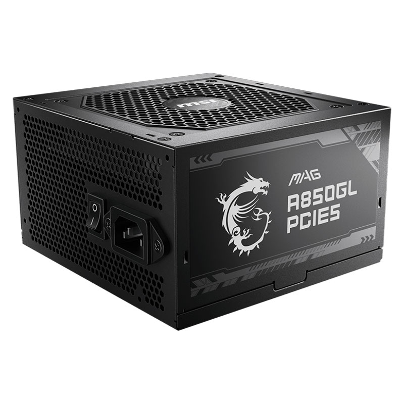 Fuente de alimentación MSI MAG A850GL PCIE5 Black, 80 PLUS Gold, Formato ATX.