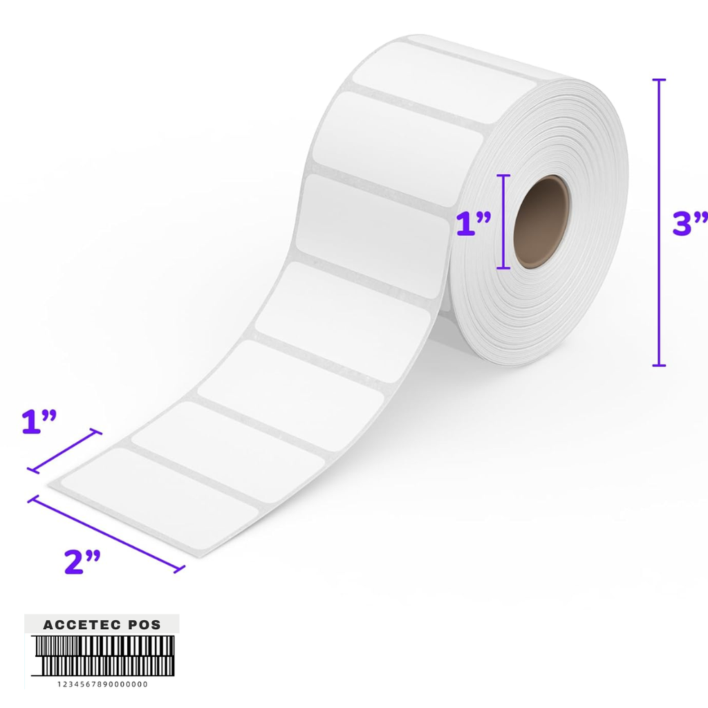 Papel Etiqueta Termico 1500U, 1 Columnas, T1 2X1 5 CM X 2.5 CM