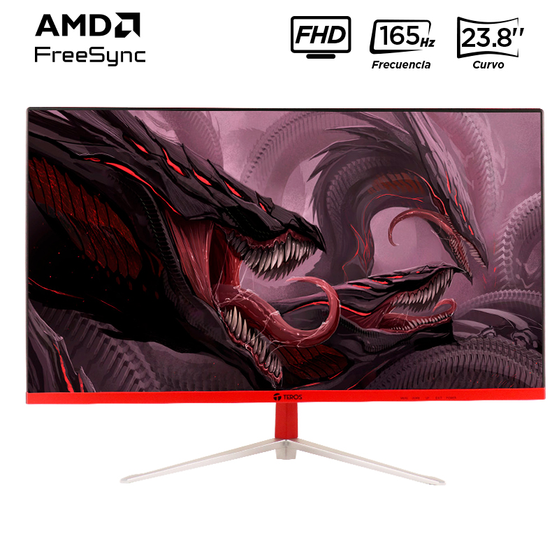 Monitor curvo gaming TEROS TE- 2471G, 23.8" FHD VA, 165 Hz, 2 ms, HDMI, DP