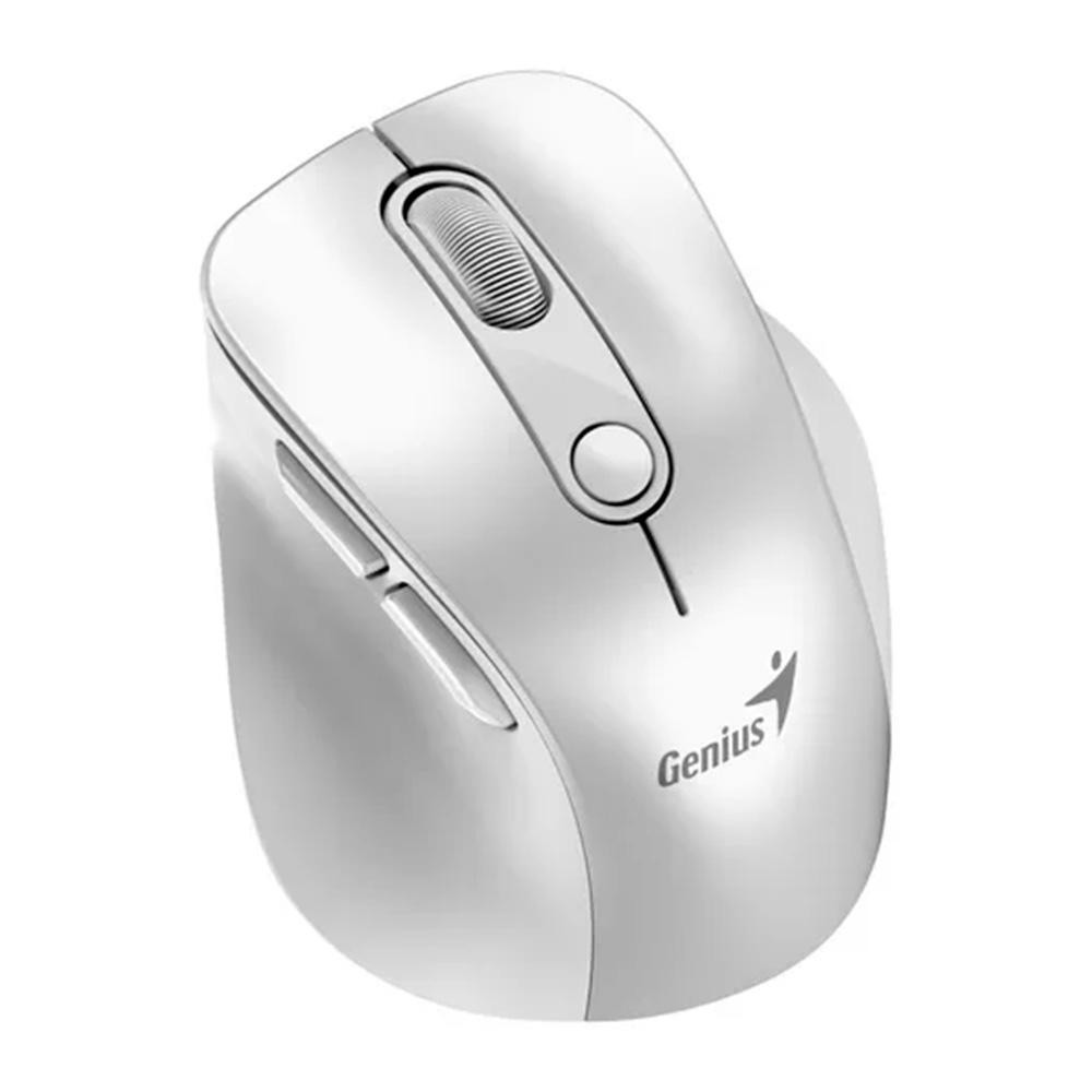 Mouse Inalambrico Genius Ergo 9000s Pro Blanco, 2400 Dpi, 6 Botones, Bluetooth, Recargable, Led-rgb