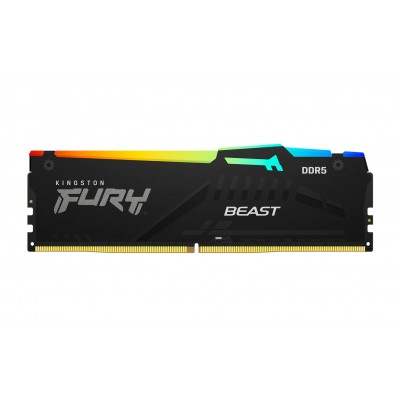Memoria RAM Kingston Fury Beast, 16GB, 6400MTs, DDR5, RGB, CL32