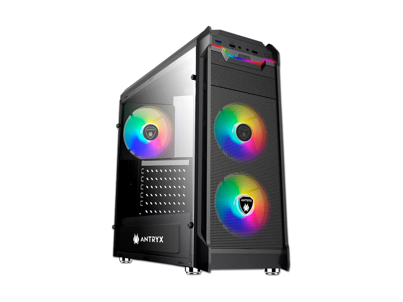 Case Antryx  C/Fuente B600W RX Vortex TG, FAN X3, C/Cinta Led.