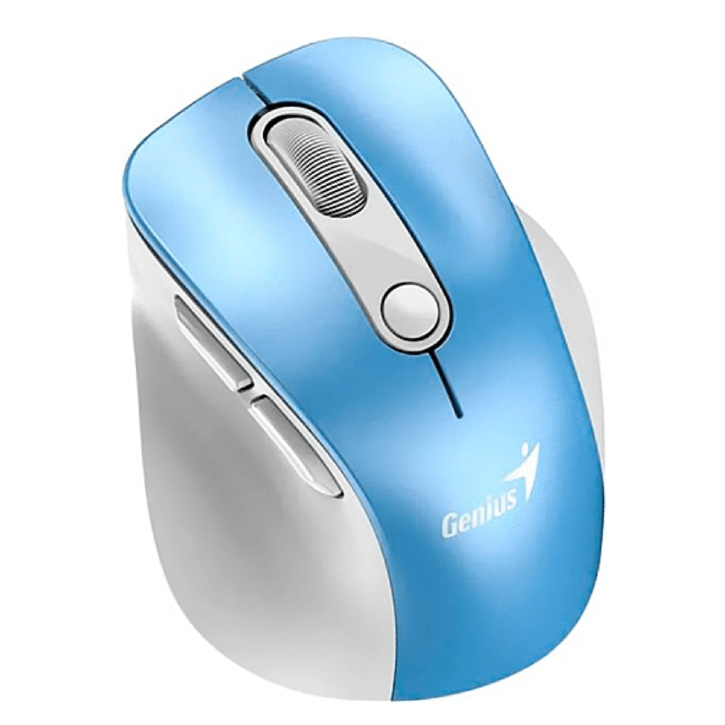 Mouse Inalambrico Genius Ergo 9000s Pro Azul, 2400 Dpi, 6 Botones, Bluetooth, Recargable, Led-rgb