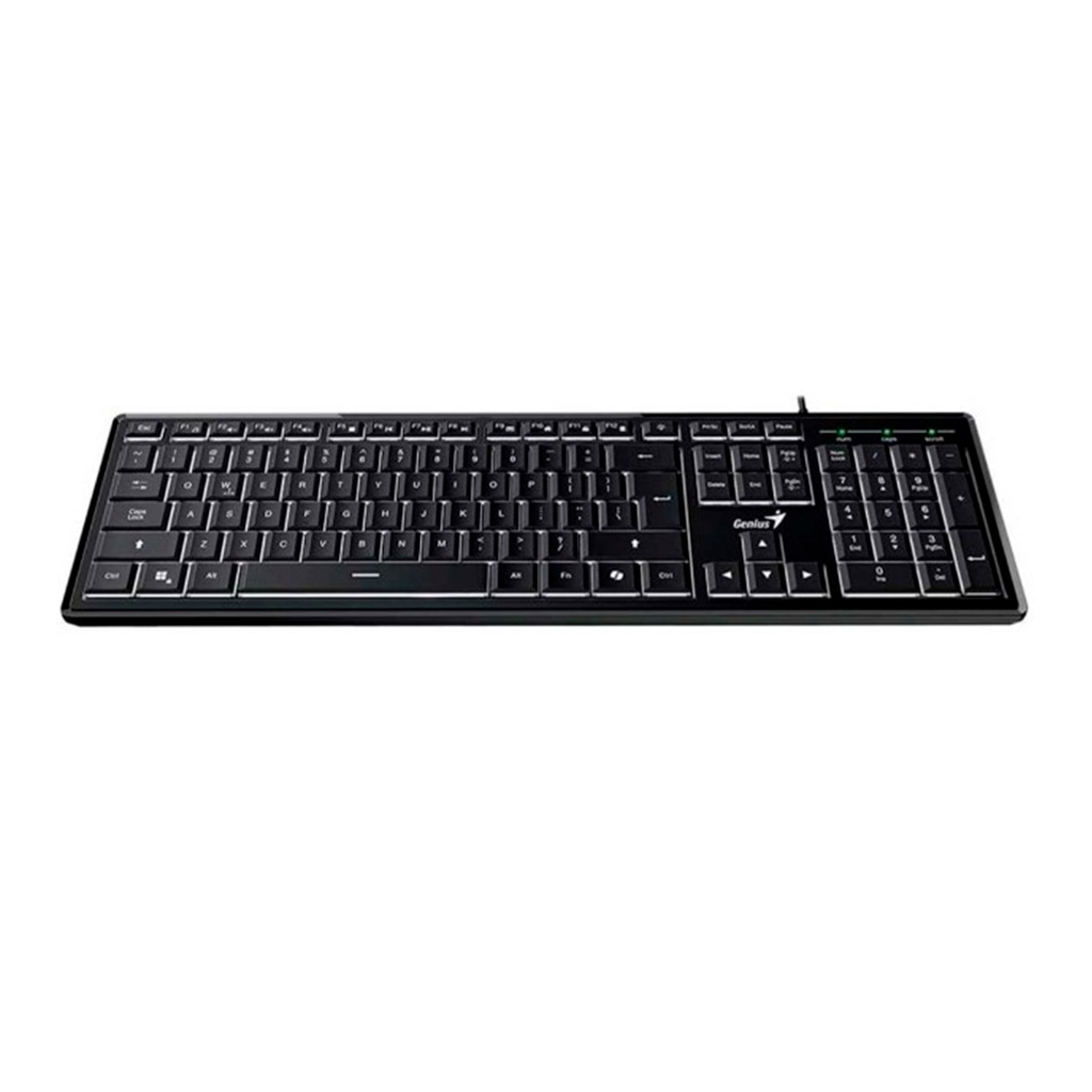 Teclado Genius SLIMSTAR 820 RETROILUMINADO AI COPILOT USB SP, COLOR NEGRO