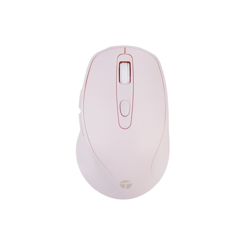 Mouse inalámbrico TEROS TE-1234S, 2.4GHz, 6 botones, USB, rosado