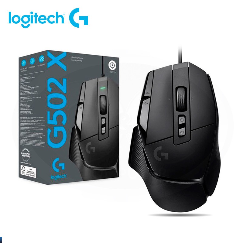 Mouse Logitech G502 X Hero USB 25k Dpi Lightforce Black .
