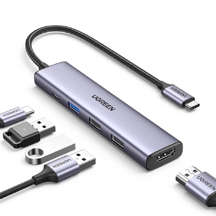  Adaptador UGREEN HUB USB-C a HDMI 5 en 1 CM478 