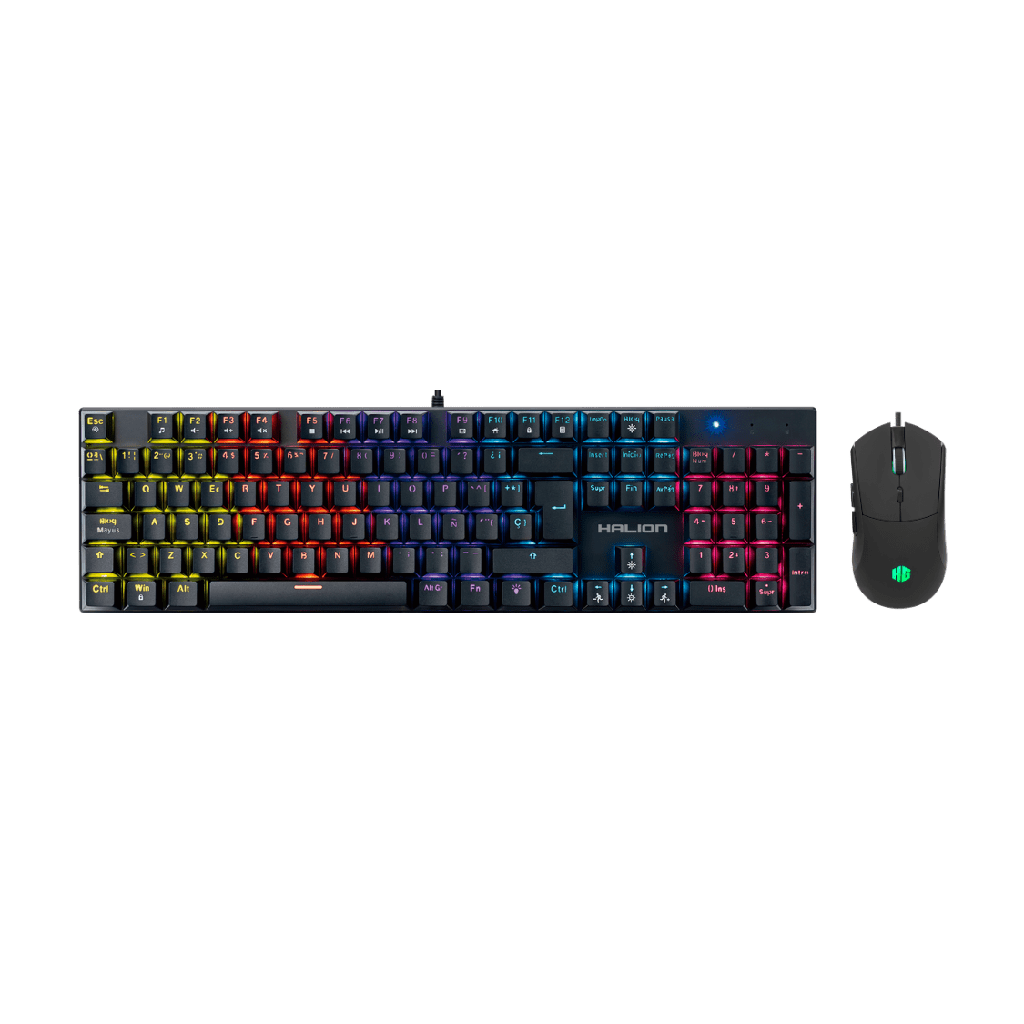 Kit Gamer 2 en 1 Teclado Mecanico Halion Harrier K201C Mouse  RGB 7200DPI