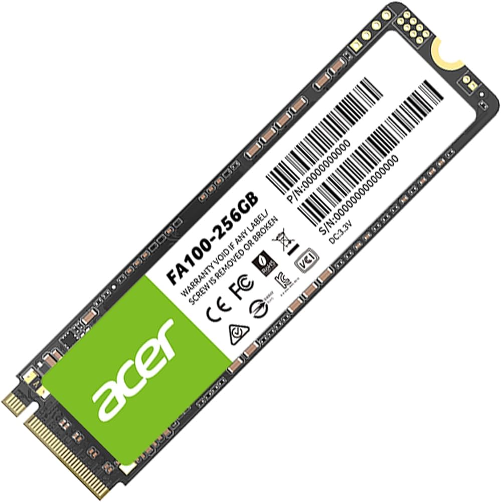Disco solido Interno M.2 Acer FA100 256GB PCIe Gen3 NVMe