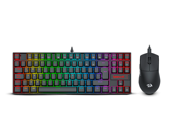 Kit Combo Redragon S145-SP Teclado Mecanico KUMARA RGB BLUE Switch + Mouse M724 BLACK.