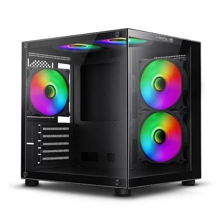  CASE GAMER CLIPPER CBX5007 5FAN RGB PECERA S/FUENTE BLACK 