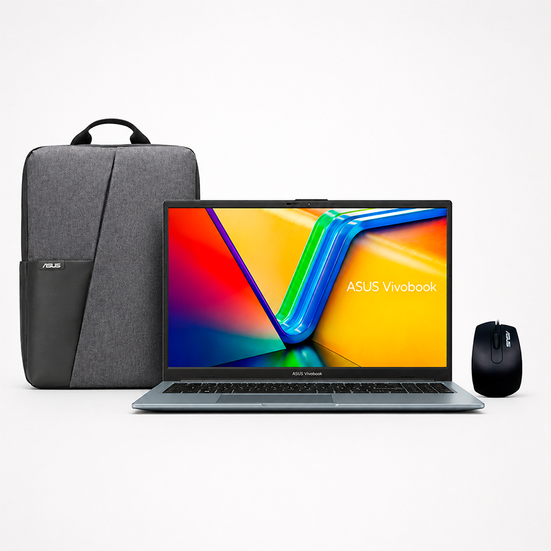 Laptop ASUS Vivobook Go 15 E1504FA-BQ5556 15.6" FHD, AMD Ryzen 5 40 4.3G, Ram 8GB LPDDR5, Disco SSD 512GB, FreeDos, Incluye Mochila Y Mouse.
