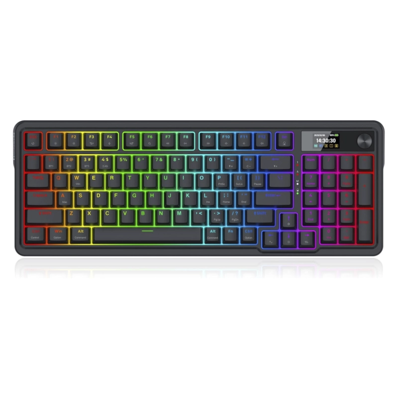 Teclado Inalambrico Redragon Eisa LDC Pro Negro, Switch Mint Mambo, Conectividad Triple Modo.