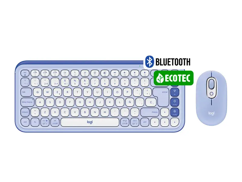 Teclado + Mouse Logitech POP ICON COMBO Lilac