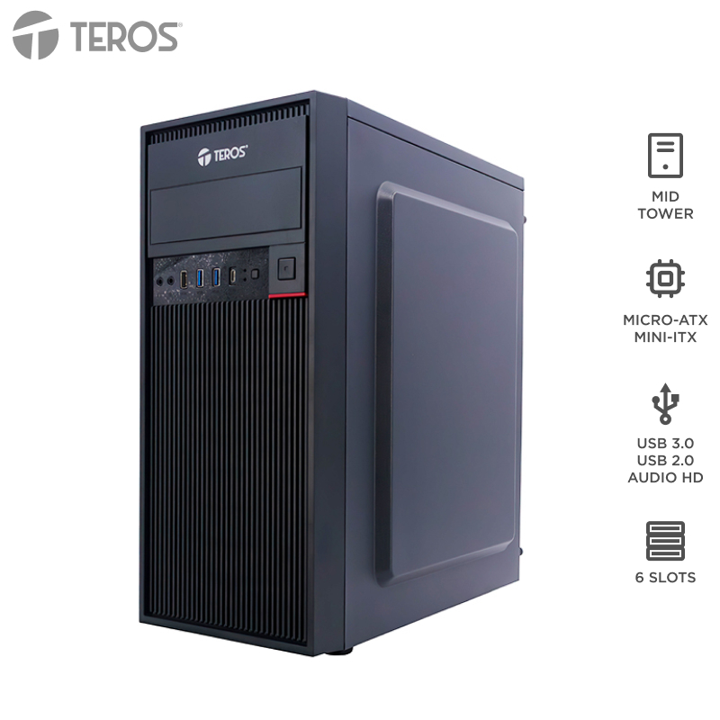 Case TEROS TE-1319G, MidTower, ATX / MICRO-ATX / ITX, USB, Audio, 450W
