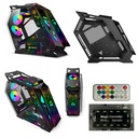 Case gamer TEROS TE-1312, Mid Tower, USB 3.0 / USB 2.0, audio, ventilador ARGB, negro