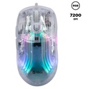 Mouse gamer TEROS TE-1216G, 2 botones, RGB, transparente