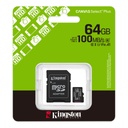Memoria MicroSD Kingston Canvas Select Plus, 64GB, 100Mb/s, UHS-I/U1/V10.
