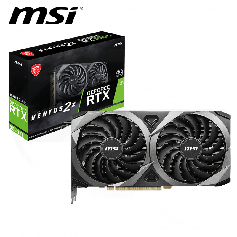 Tarjeta de Video MSI Nvidia GeForce RTX3060TI VENTUS2X 8GB OCV1 LHR.