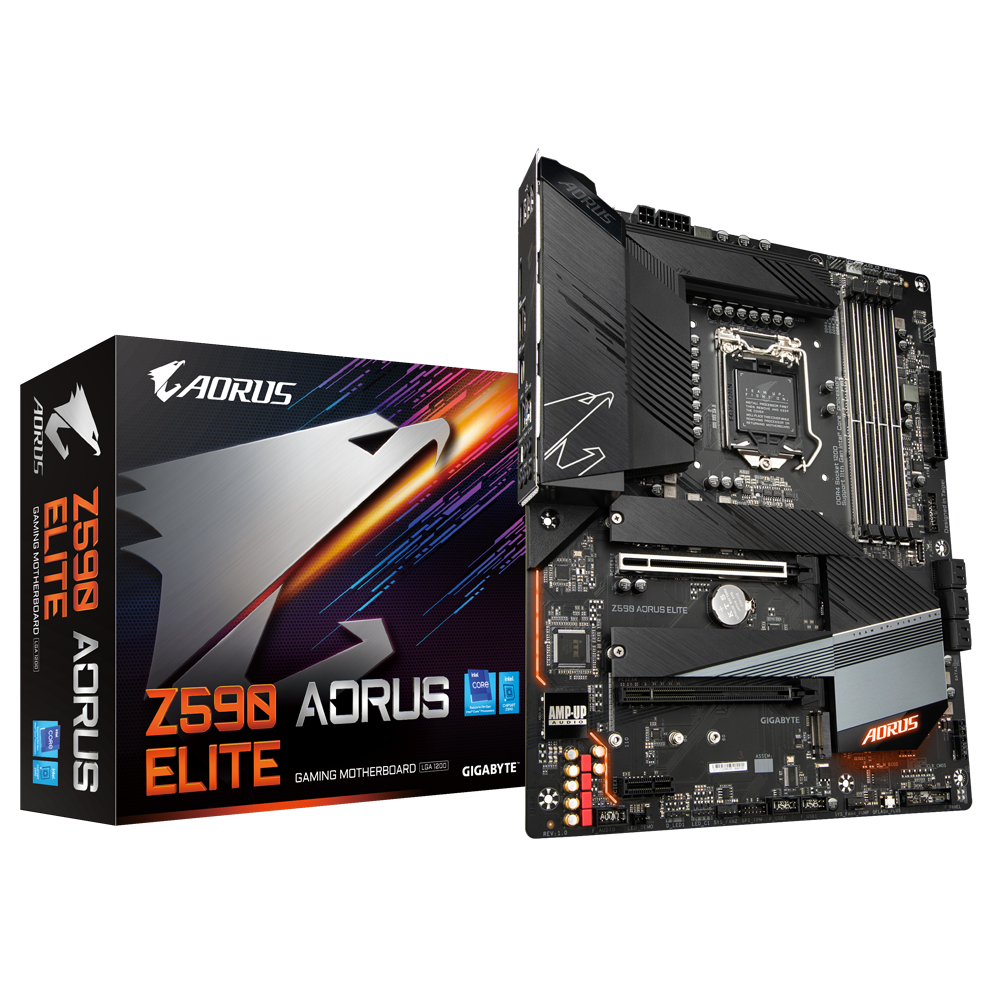 Motherboard Gigabyte Z590 AORUS ELITE, 1200, DDR4, rev. 1.0, USB 3.2, M.2 socket 3, typo-c, 7.1 audio.