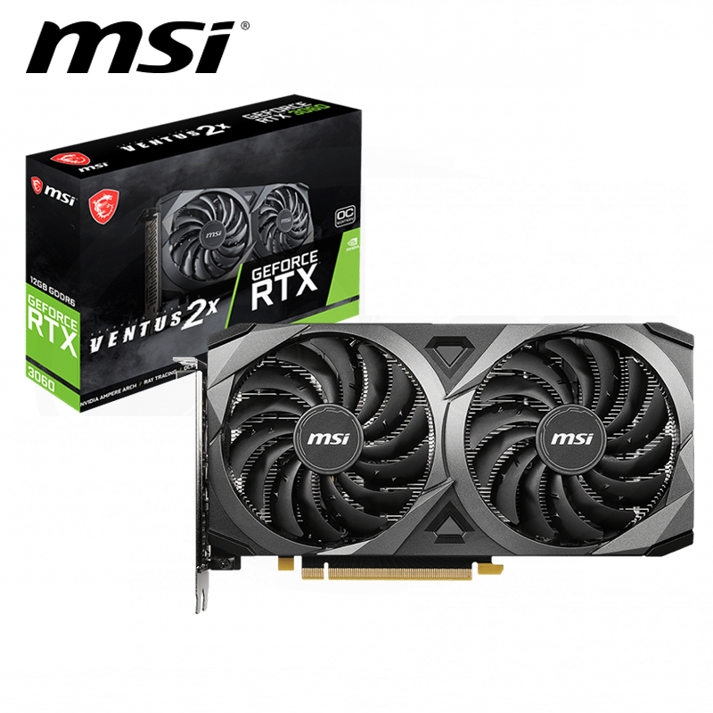 Tarjeta de video MSI GeForce RTX 3060 VENTUS 2X 12G OC, 12GB GDDR6, PCI-Express Gen 4.0