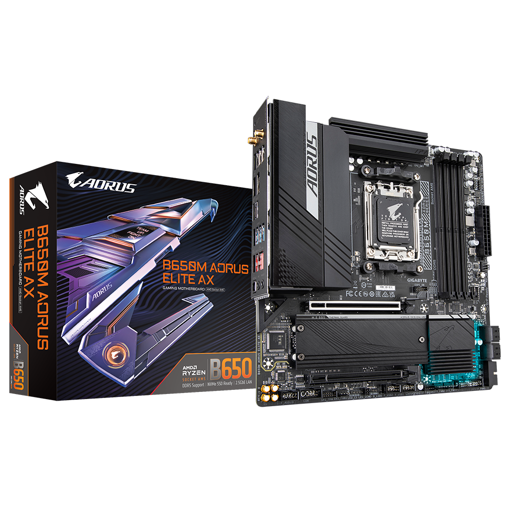 Motherboard Gigabyte B650M Aorus Elite AX,WIFI, AM5, DDR5.