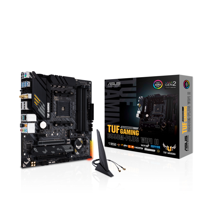 Placa Base  Asus TUF Gaming  B550M-PLUS WIFI II, AMD B550, AM4, DDR4, HDMI, DP, McATX.