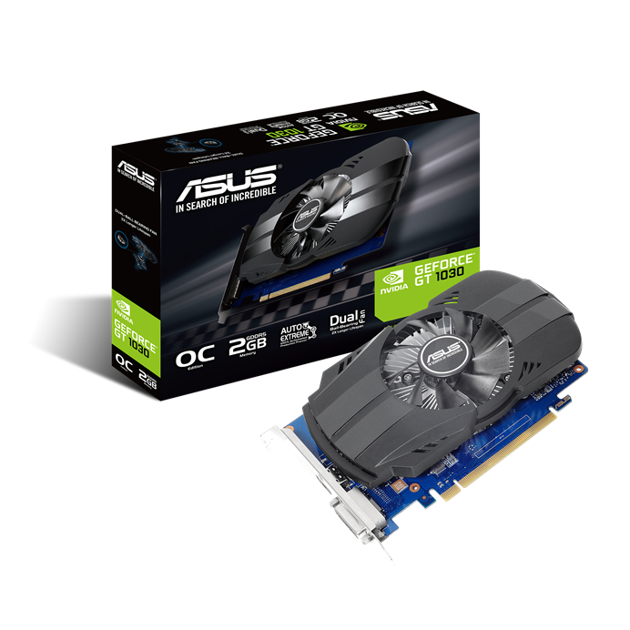 Tarjeta de video Asus Nvidia GeForce GT 1030, 2GB GDDR5 64-bit, PCI-e 3.0, HDMI/DVI.