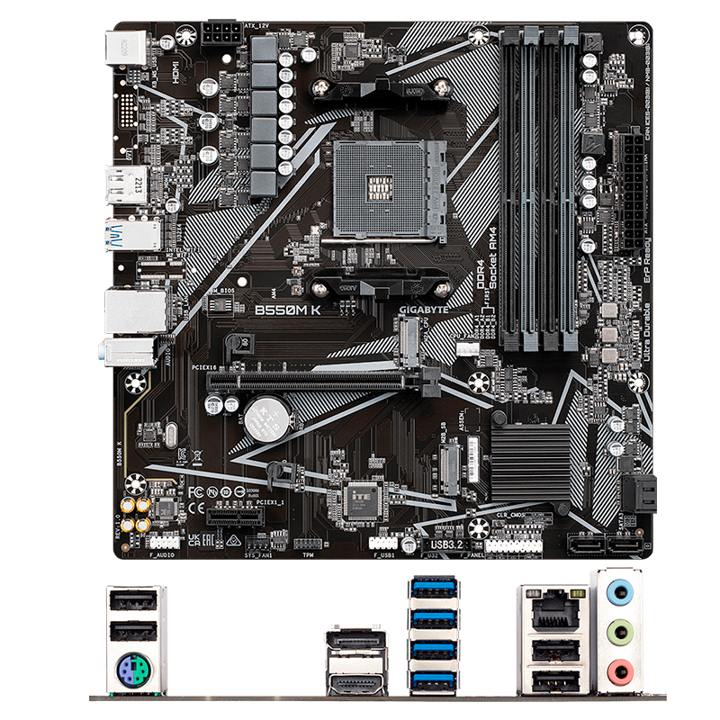 Placa Base Gigabyte B550M K (rev.1.0) Chipset AMD B550, Socket AM4, Micro ATX